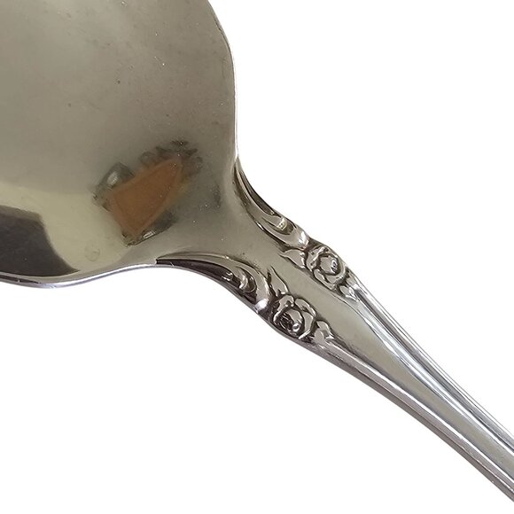 Oneida Silver Brahms Shell Casserole Spoon silverplate 1980s vtg serving flatwar - Picture 2 of 8